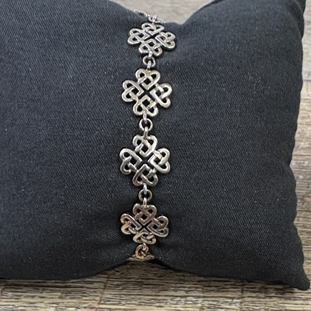 Sterling Silver 925 Celtic Knot Link Bracelet 7” Classic Timeless Design